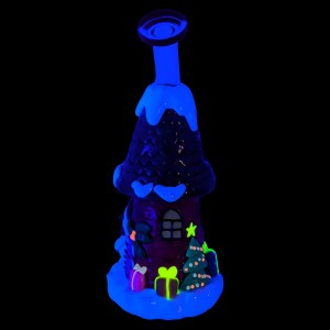 10" Candy Cabin Snowman's Grove Glow In The Dark Tree Delight Water Pipe - [GB757] 
